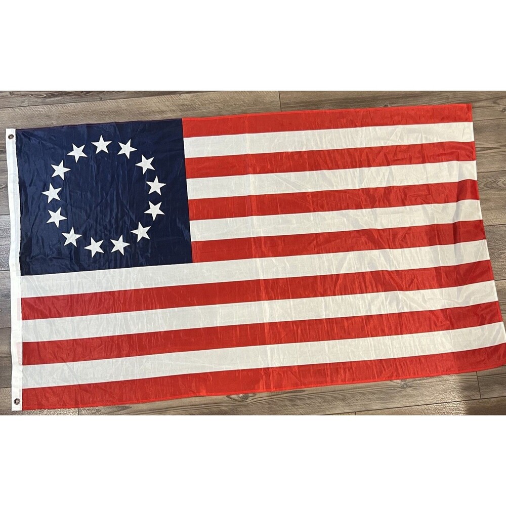 Betsy Ross Flag 3x5 Ft - 13 Stars American Flag Heavyweight Outdoor Nylon EUC
